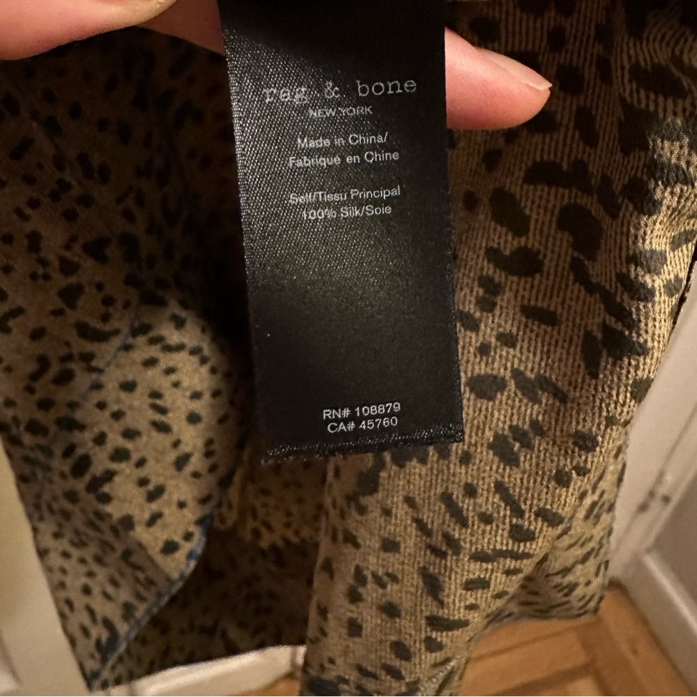 Rag & Bone Long Sleeve V-neck Animal Print Dress - Size Small - Picture 6 of 7